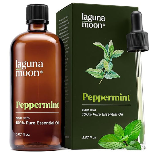 Lagunamoon Peppermint Oil - Natural Pure Essential Oils for Diffusers, Aromatherapy, Humidifiers, Candle Making Scents - Fresh Fragrance Scents for Home, Office, Cars and Cleaning Products (150mL) - Bloomnest