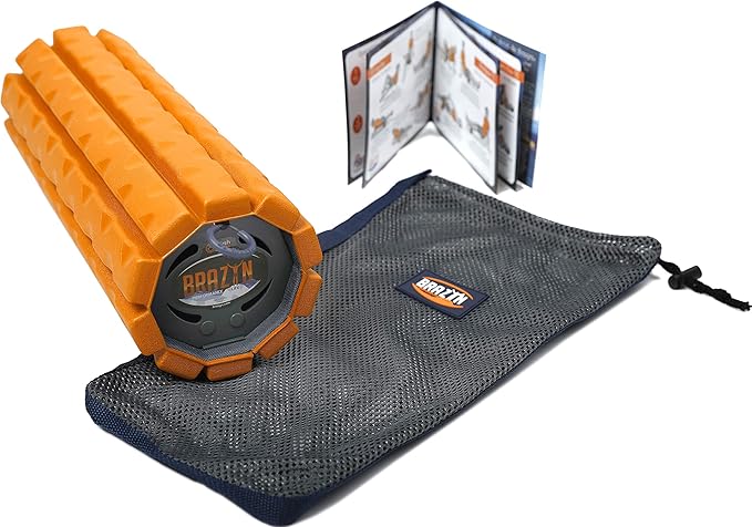 Brazyn Morph Foam Roller (Bravo-Orange): Collapsible Travel Foam Roller for Back Pain Relief, Workout Muscle Recovery, Back Massager, Deep Tissue Leg Massage, Back Cracker, Stretcher; Small, Portable