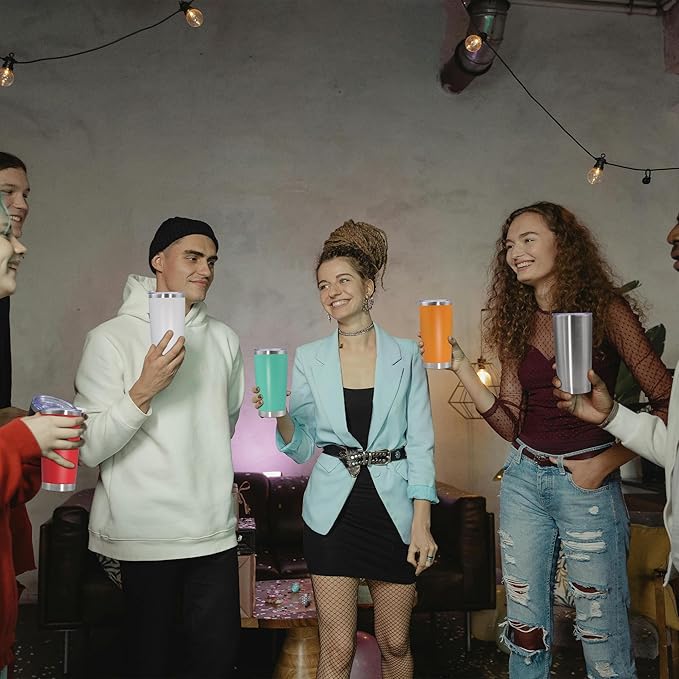 20oz Tumbler Stainless Steel Tumbler Cup with Lid Vacuum Insulated Double Wall Travel Mug, Durable Powder Coated Travel Coffee Tumbler Mug for Hot & Cold Drinks, Red,1 Pack