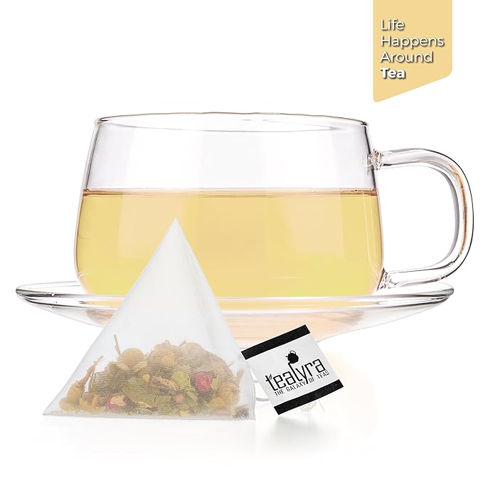 Tealyra - Tranquil Dream - 25 Bags - Chamomile Honeybush Lavender - Calming - Relaxing - Herbal Loose Leaf Tea - Caffeine-Free - Pyramids Style Sachets - Bloomnest