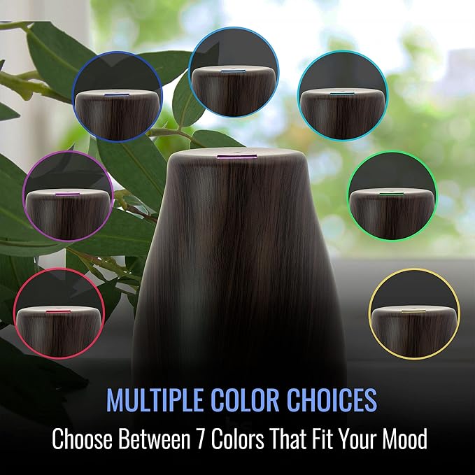 HealthSmart Essential Oil Diffuser, Cool Mist Humidifier and Aromatherapy Diffuser with 150ML Tank Ideal for Small Rooms, Adjustable Timer and Mist Mode, Wood Grain Brown - Bloomnest