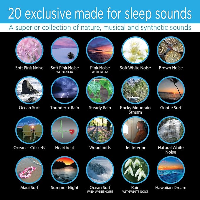 Sound Oasis Pink Noise Bluetooth Sound Machine for Sleeping, 20 Non-Looping Soothing Sounds with Speaker & Memory Function, Portable Sleep Sound Therapy for Home, Office or Travel - Bloomnest