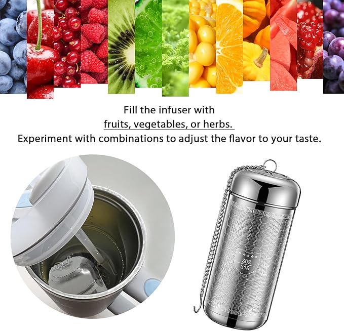 Largr Size Stainless Steel Tea Infuser Wide Mouth Bottles.,Compatible with Stanley,Hydro Flask, Iron Flask, Takeya, ThermoFlask - Bloomnest