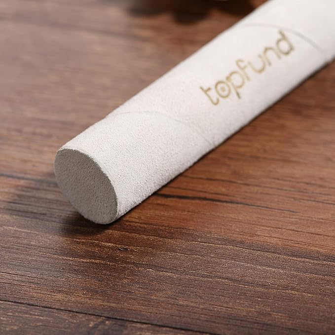 TOPFUND 10" Solid Singing Bowl Suede Mallet｜Hand-Wrapped Cowhide + Solid Beech Core (Scratch-Proof)