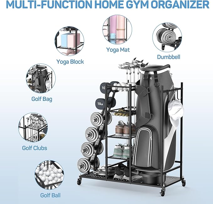 PLKOW Weight Rack for Dumbbells, Home Gym Storage for Dumbbells Yoga Mat Kettlebells, Yoga Mat Storage Rack for Garage, Home Gym - Bloomnest