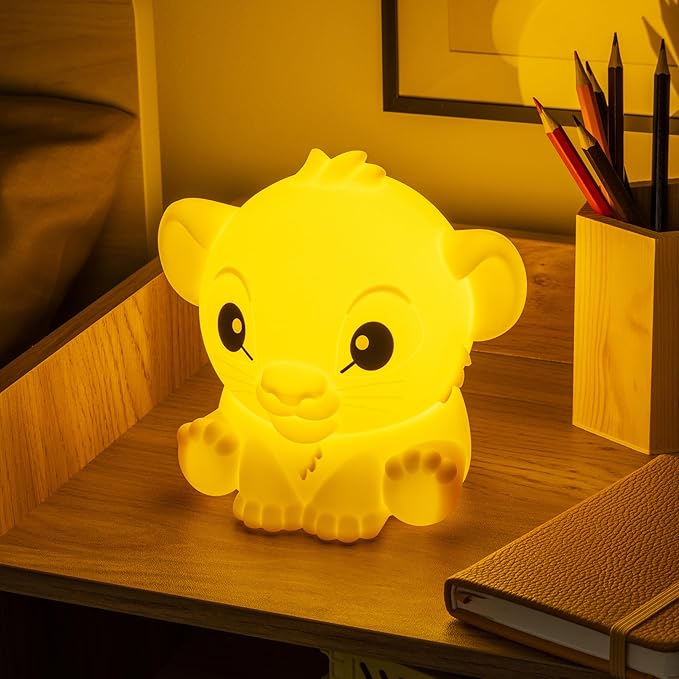 The Lion King Simba SquishyGlo Silicone Light, Officially Licensed Disney Lamp for Kids & Teens, Cordless & Rechargeable Bedroom Décor, Collectible Merchandise | Paladone - Bloomnest