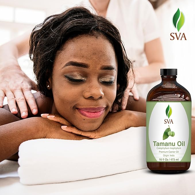 SVA Tamanu Seed Oil - 16 Fl Oz – 100% Natural Cold Pressed Tamanu Oil - for Face, Skin Care, Hair Care, Scalp Massage & Body Massage – Carrier Oil - Bloomnest