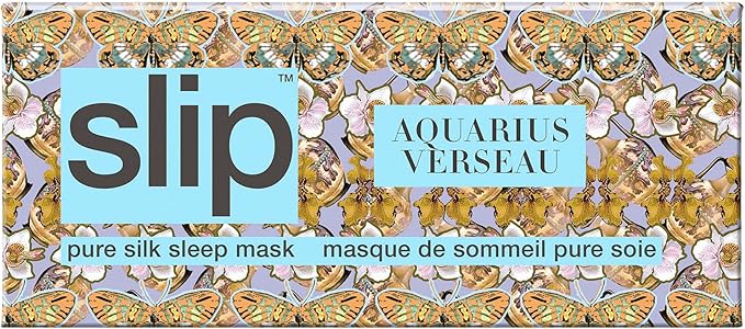 slip Pure Silk Sleep Mask - 100% Pure 22 Momme Mulberry Silk Eye Mask - Comfortable Sleeping Mask with Elastic Band, Zodiac Collection: Aquarius - Bloomnest