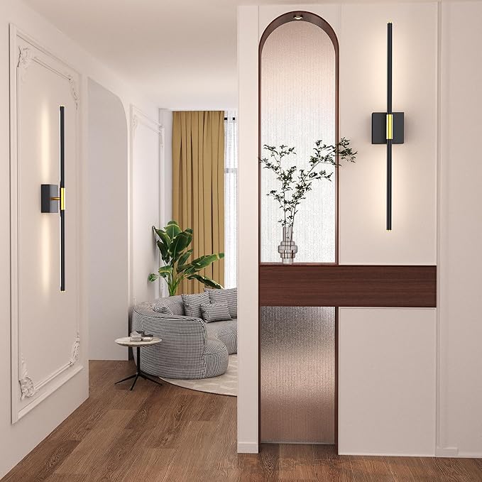 31.5 Inch Battery Operated Wall Sconce Set of Two, 8000mAh USB Rechargeable Wall Sconce with Remote Control, 360°Rotate Dimmable 3000K-6000K LED Wall Lights for Living Room, Hallway, Bedroom, (2 Pack) - Bloomnest