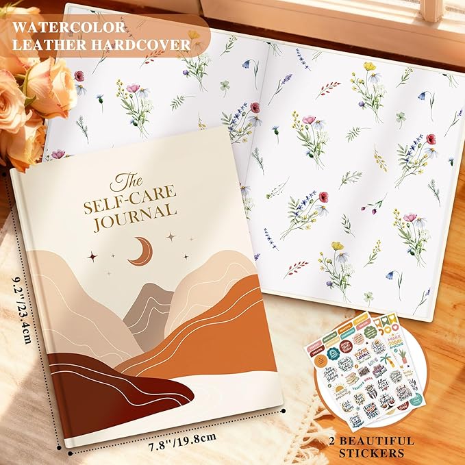 Lanpn Self Care Journal for Women, Self Love Guided Journals with Prompts, Daily Reflection Wellness & Gratitude Planner, 5 Minute Mental Health Notebook, Mindfulness Mood Log, 240 Pages Lanpn
