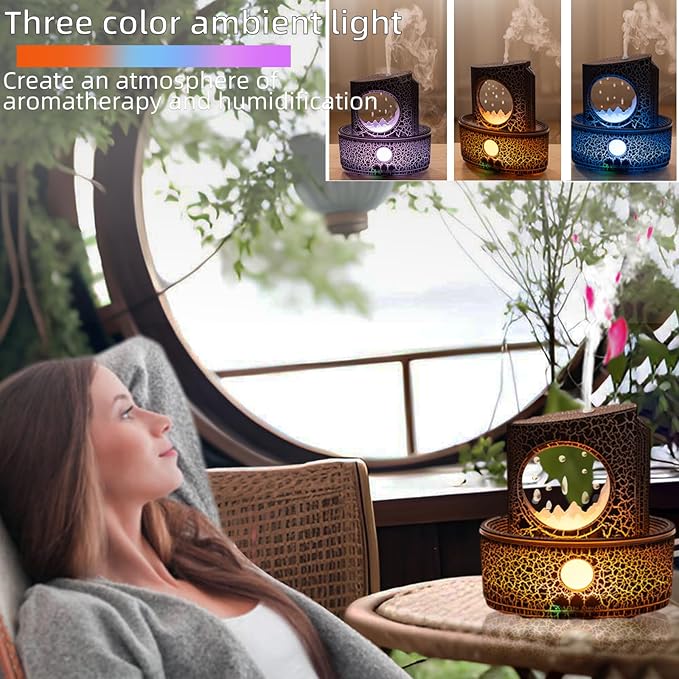 Aromatherapy Humidifier for Sleep Relaxation, Raindrop Humidifiers,Aromatherapy Diffuser with 3 LED Color Changing Lights and Auto-Off, Air humidifier Suitable for Home, Office - Bloomnest