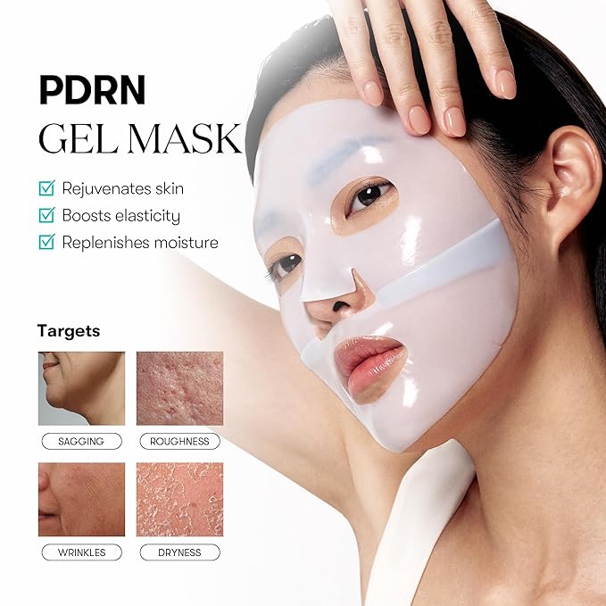 VT COSMETICS PDRN Hydrogel Mask(33gx4ea), Intensive Nourishing & Rejuvenating Overnight Mask, Skin Repair, Elasticity Boost, Hydrating & Plumping, Korean Skincare - Bloomnest