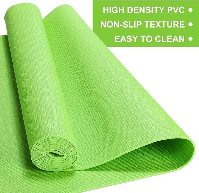 Funtery 16 Pack 3 mm Thick Yoga Mat Exercise Workout Mat Non Slip Fitness Pad for Women Gym Home Yoga Pilates - Bloomnest