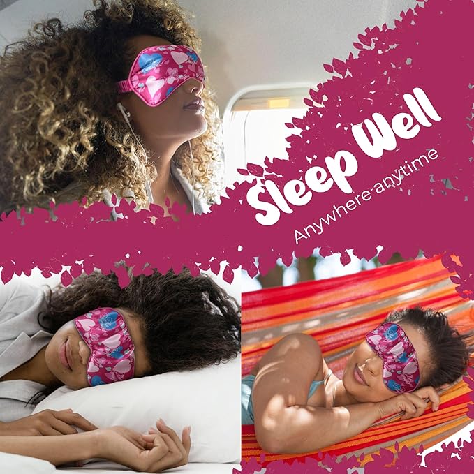 Luxury Sleep Mask – Soft, Lightweight & Ultra Comfort-Perfect for Light Blocking Wake up Radiant (Pink, Elastic Band Strap) - Bloomnest