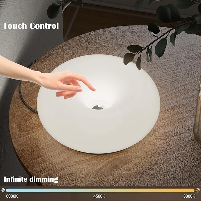Creative Design White Donut Lamps, Plug-in Wall Sconse Or Table Lamp Dual Use Atmosphere Lamp, Modern Infinitely Dimmable White Wall Lamp Desk Light for Corridor, Bedsided Or Warm Decoration - Bloomnest