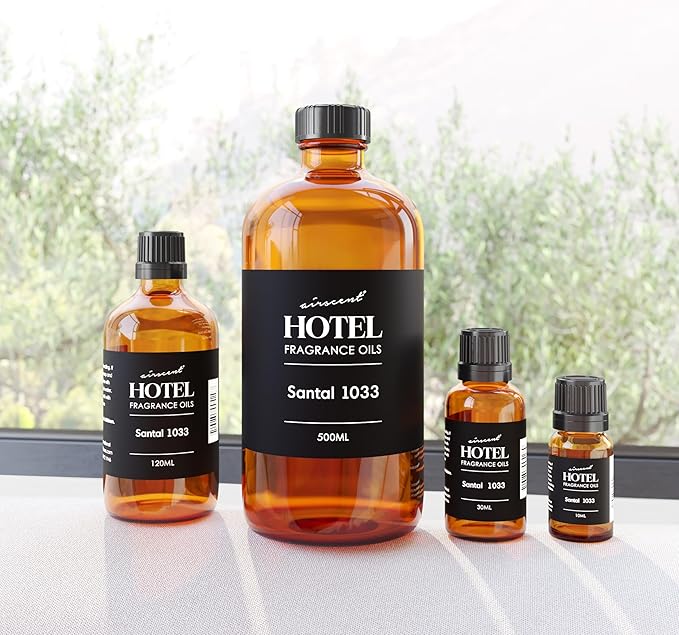 AirScent Santal Diffuser Oil No. 1033 - Santal-33 Inspired Perfume Dupe - Premium Fragrance Oil Blend for Ultrasonic and Waterless Diffusers and Crafting - 120 mL, 4 fl oz Glass Bottle with Dropper - Bloomnest