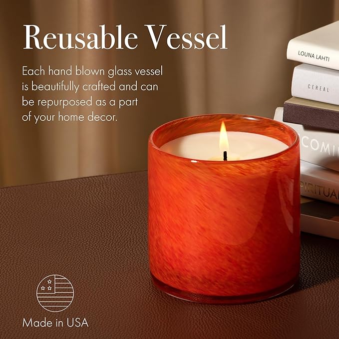 LAFCO New York Signature Candle, Cilantro Orange - 15.5 oz - 90-Hour Burn Time - Reusable, Hand Blown Glass Vessel - Made in The USA - Bloomnest