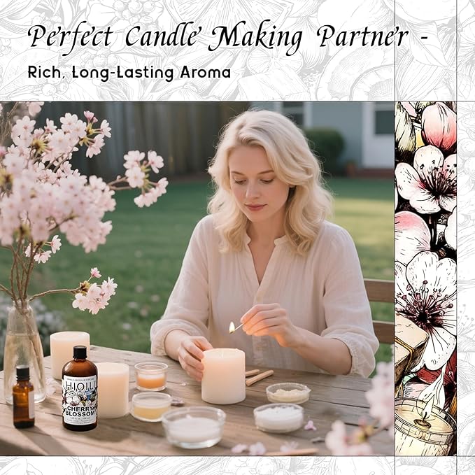 HIQILI Cherry Blossom Fragrance Oil, Floral Perfume Oil, Candle Scents for Candle Making, for Diffuser & Fresh Spray, Long-Lasting Scent - 5.07 Fl Oz HIQILI