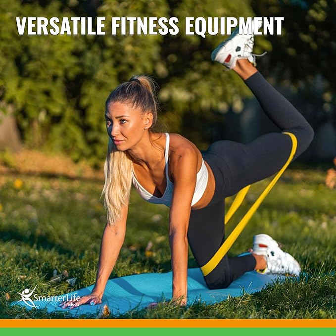 SmarterLife Resistance Bands for Working Out, Latex-Free Exercise Bands for Women, Men, 5 Extra Wide Workout Bands for Weight Loss, Home Gym, Booty Bands, Physical Therapy Bands, Workout Guide - Bloomnest