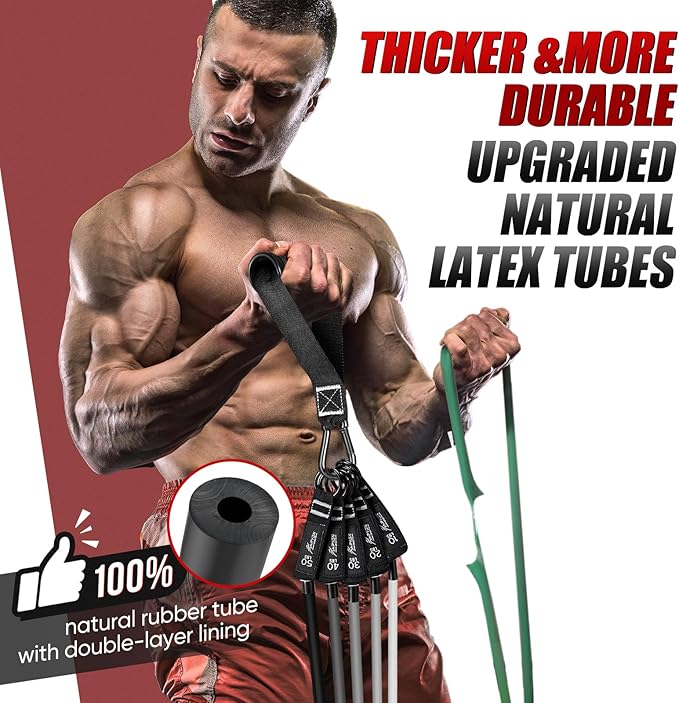 HPYGN Resistance Bands, Exercise Bands for Working Out, Workout Bands Men, Fitness Band with Handle, Door Anchor, Home Gym Equipment for Musle Training, Physical Therapy, Strength Training, Shape Body - Bloomnest