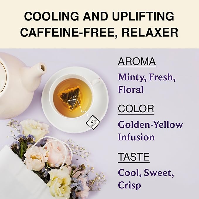BREWIX, Lavender Mint (25 Pyramid Tea Bags) | Herbal, Caffeine Free, Lavender with Peppermint and Rosemary - Bloomnest