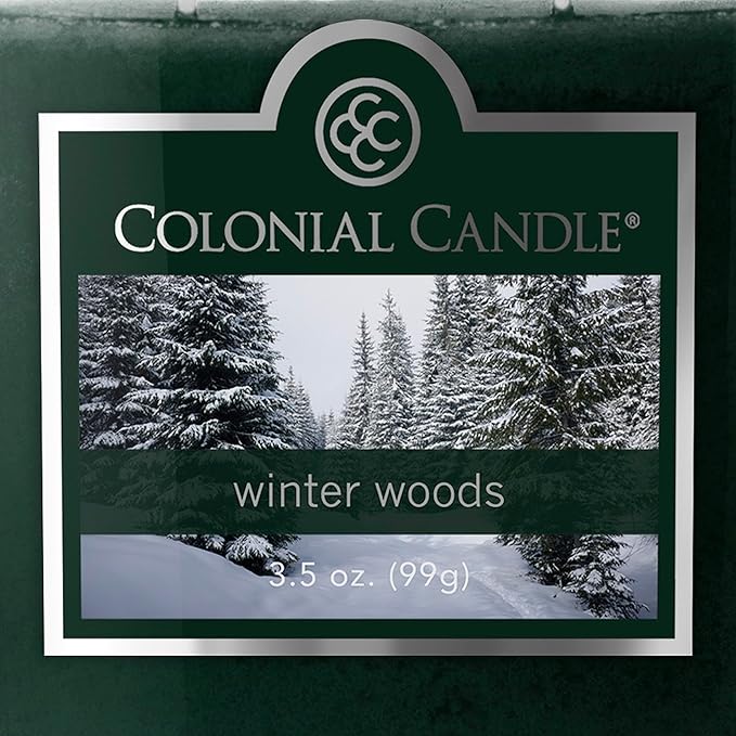Colonial Candle Winter Woods Scented Jar Candle, 2 Wick, 3.5 oz, Mottled Wax Candle - Bloomnest