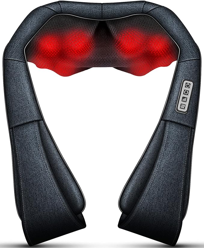 Mo Cuishle Shiatsu Neck and Back Massager with Heat – Deep Kneading for Shoulder and Neck – Ideal Gift for Men, Women, Mom, Dad Him & Her – Perfect for Christmas, Mother's Day, Father's Day, Birthdays - Bloomnest