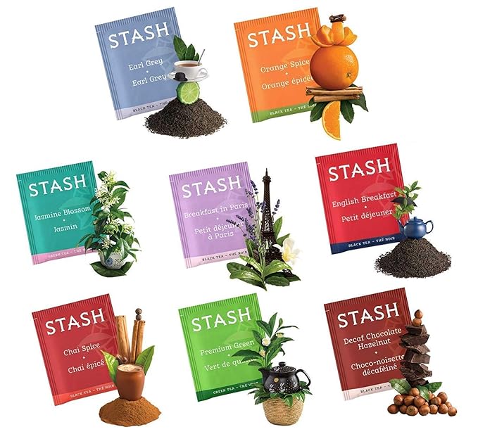 Stash Tea Bags Sampler Assortment Box (52 Count) 30 Different Flavors Gifts for Her Him Women Men Mom Dad Friends Coworkers Family - Bloomnest