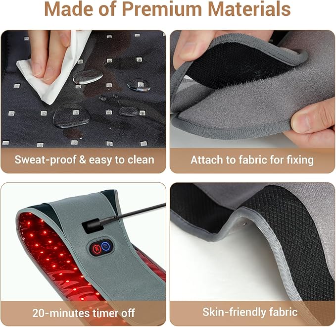 Comfytemp Red Light Therapy Belt with 126 LEDs, FSA Eligible HSA Red Light Therapy for Body, 660nm & 850nm, 22W Light Wrap with Timer for Back Waist Belly Joint Muscle(Corded) (Pack of 2) Comfytemp
