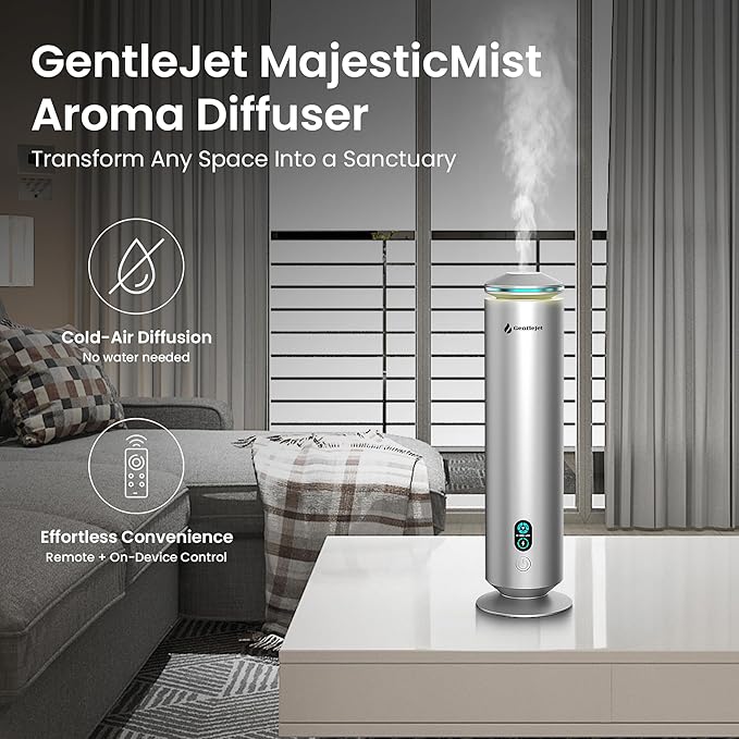 MajesticMist WiFi - Aluminum Waterless Essential Oil Diffuser with App Control, Scent Diffusers for Home, Room & Hotel, Quiet Aroma Diffuser 4oz, USB-C Powered with LED Display, 1000sq.ft - Bloomnest