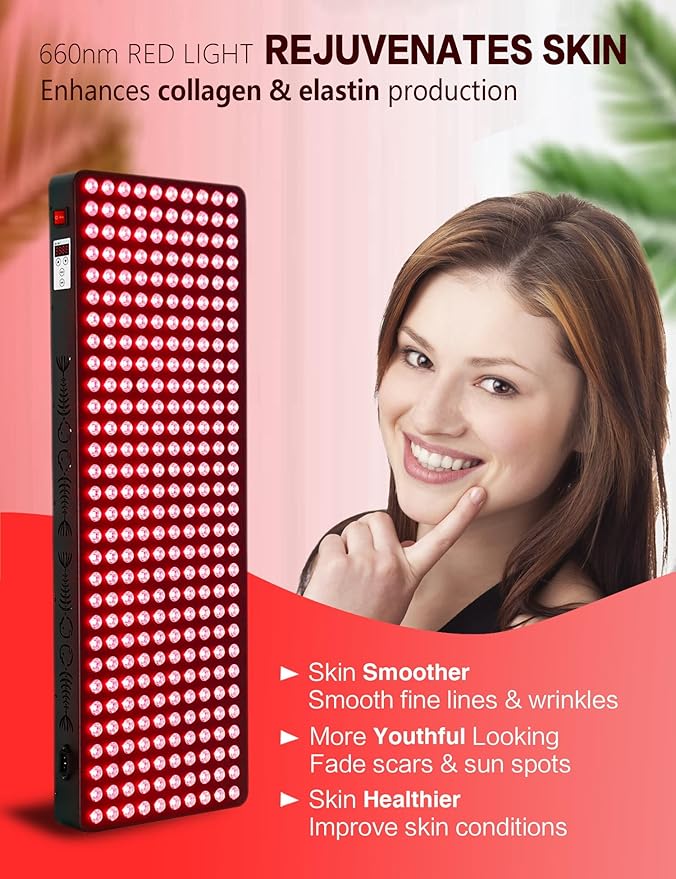 Red Light Therapy for Body Face,Extra Large Infrared Red Light Therapy Panel Full Body for Pain Relief,LED 660nm Red Light Panel & 850nm Near-Infrared Therapy Device (300 LEDs - 1500W) SUPERSRED