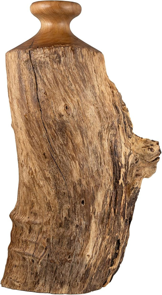 Vitex Pubescens Vahl Handcrafted Natural Wood Vase H(11.8”) x D(6.5"-7") / Unique Wooden Vase - Bloomnest