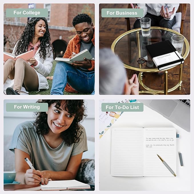 CAGIE Lined Journal Notebook for Women Men 320 Pages 100 Gsm Paper Thick Journaling Notebooks A5 Leather Journals for Writing Hardcover Journal Supplies for Work Note Taking Diary, 5.7x8.3 In, Green - Bloomnest
