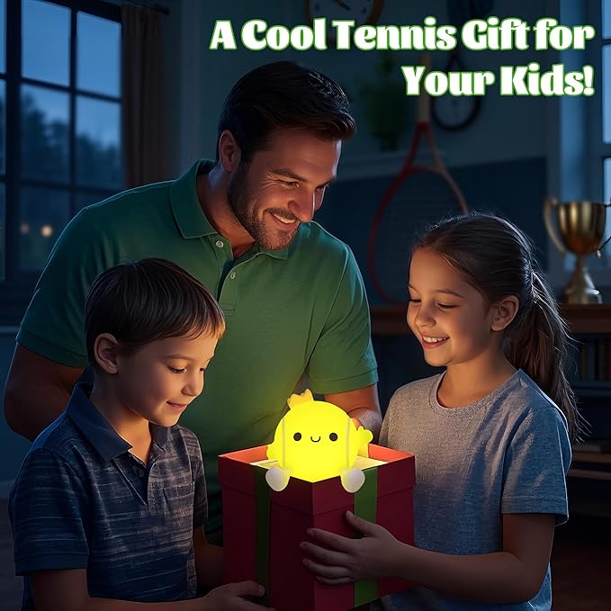 YuanDian Tennis Gifts, Soft Glow Silicone Tennis Ball Night Light - Versatile Sports Decor for Bedrooms & Man Caves - Birthday Christmas Gift for Adults, Teens, and Athletes - Bloomnest