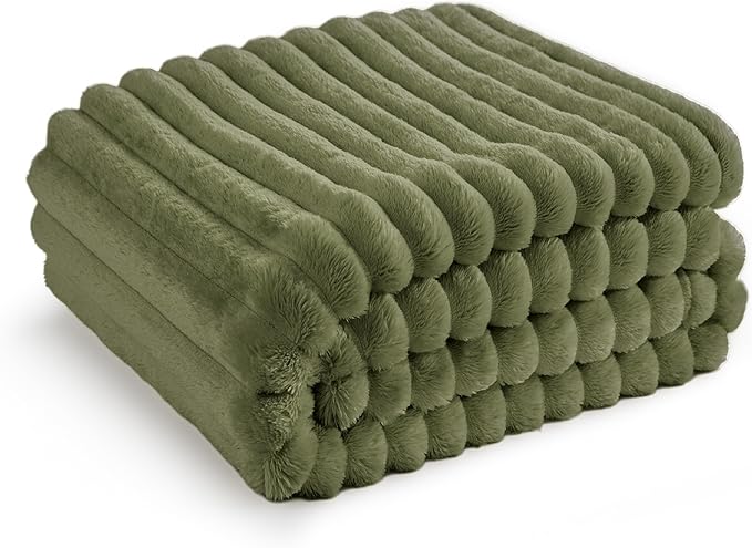 Bedsure GentleSoft Christmas Throw Blanket for Couch - Cozy Soft Blankets for Women, Cute Small Fleece Christmas Throws Gifts for Teens Girls Room Home Decor, Moss, 50x60 Inches - Bloomnest