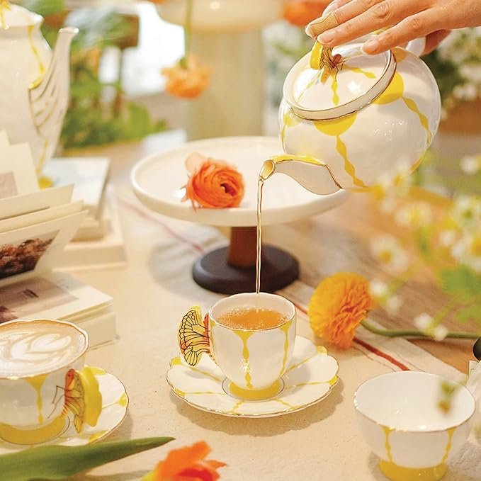 Aynsley Butterfly Fine Bone China Teapot 600ml (Yellow)