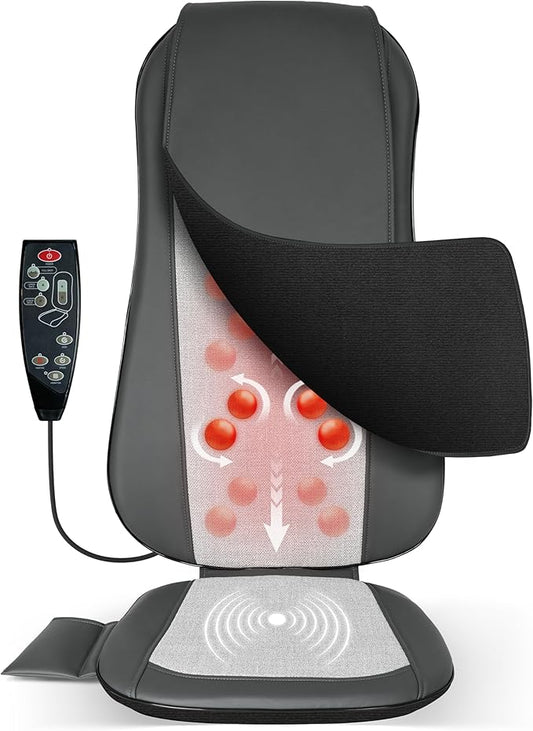 COMFIER Back Massager with Heat,Full Back Massager for Chair with 2 Shiatsu Speeds,Heated Chair Massage Pad with Spot,Massage Seat Pad for Home Office use,Gifts for Women Men Mom Dad - Bloomnest