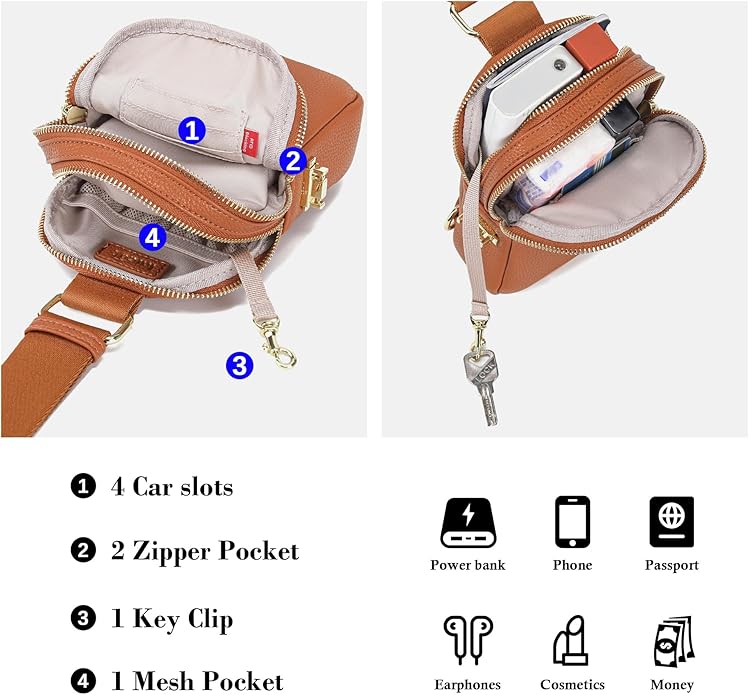 INICAT Small Sling Bag for Women Everyday & Travel Crossbody Bags Lightweight Cross Body Purses Vegan Leather - Bloomnest