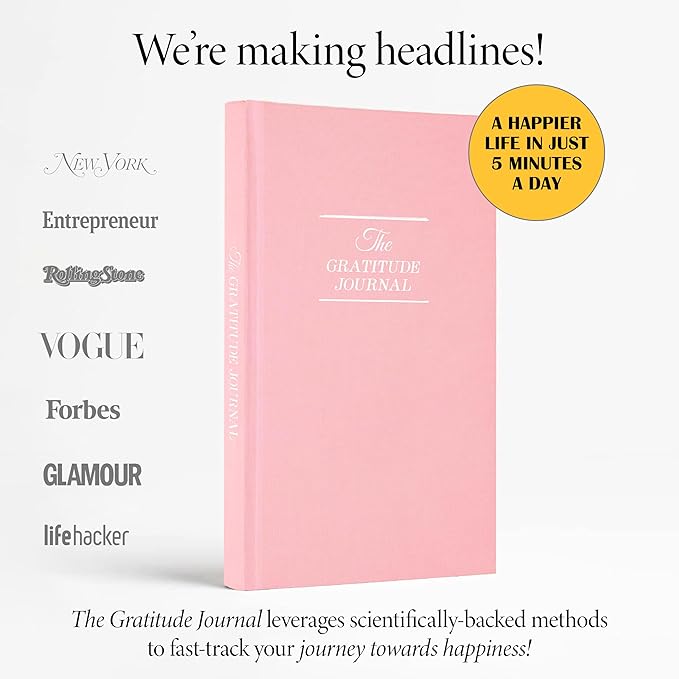 The Original Gratitude Journal for Women 2026 - Daily Gratitude Practice for Girls with Inspiring Quotes & Mindful Prompts for Affirmation Reflection and Happiness - Premium Linen Pink - Bloomnest