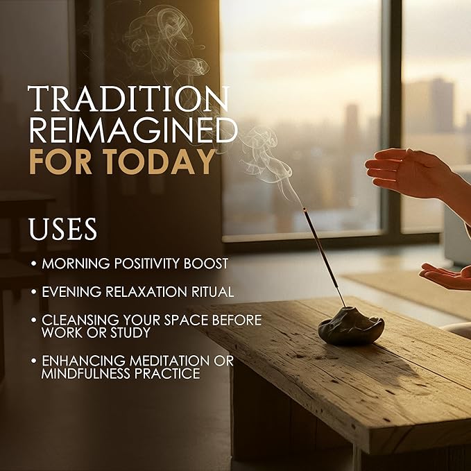 Himalayan Smudge Incense – 6 Fragrant Scents: Palo Santo, Copal, Myrrh, Cinnamon, Opium, Olibanum | 60 Sticks + 6 Dhoop | Masala Blend with Resins, Herbs & Essential Oils | Handcrafted Rushant