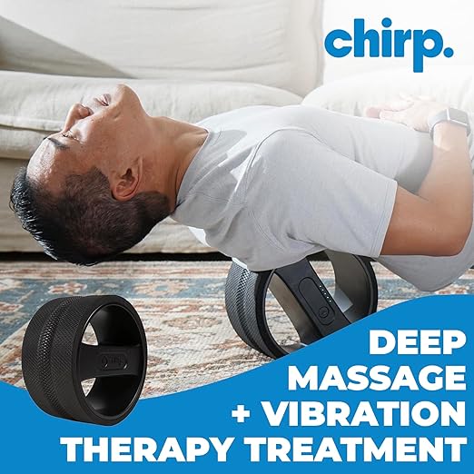 Chirp Wellness Duo: Upper Back Posture Corrector & Vibrating Foam Roller for Pain Relief, Spinal Alignment, and Deep Tissue Therapy - Black - Bloomnest
