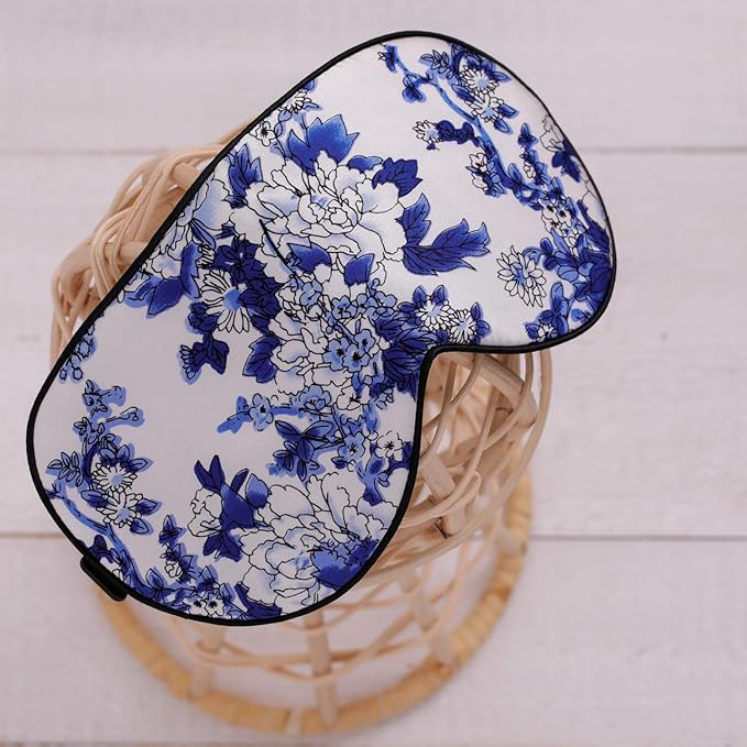 MAXFEEL Feel 100% Pure Silk Eye Mask - Sleep Eye Cover in Floral Colors (#39) - Bloomnest