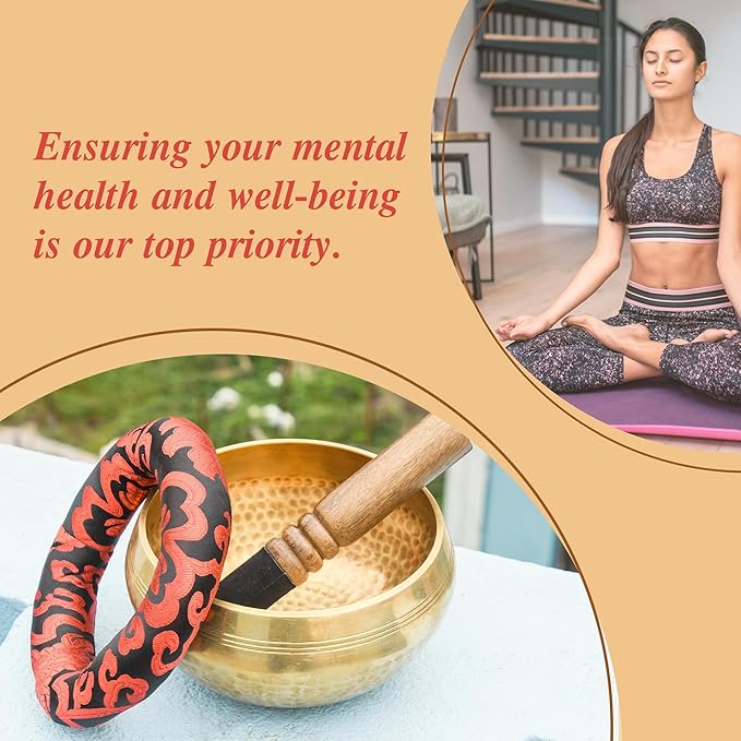 Tibetan Singing Bowl Set - Authentic Cuencos Tibetanos for Sound Healing, Meditation & Chakra Balancing - Includes Cushion, Mallet-Unique Spiritual Gifts for Women and Men (Bronze 7.5") - Bloomnest
