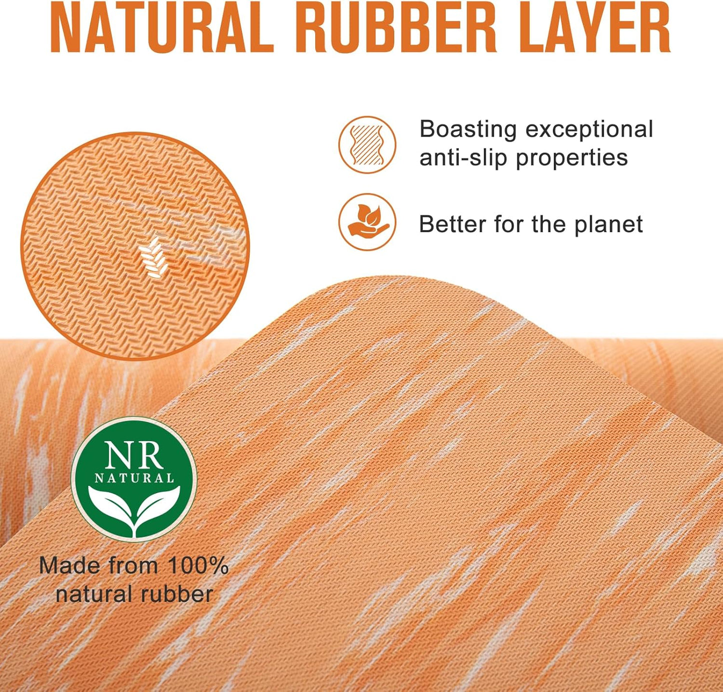 UMINEUX Extra Thick Yoga Mat, 2/5 Inch (10MM), Natural Rubber and TPE Non Slip Yoga Mats with Strap for Women Men, Eco Friendly Exercise Mat for Yoga, Pilates and Home Workout