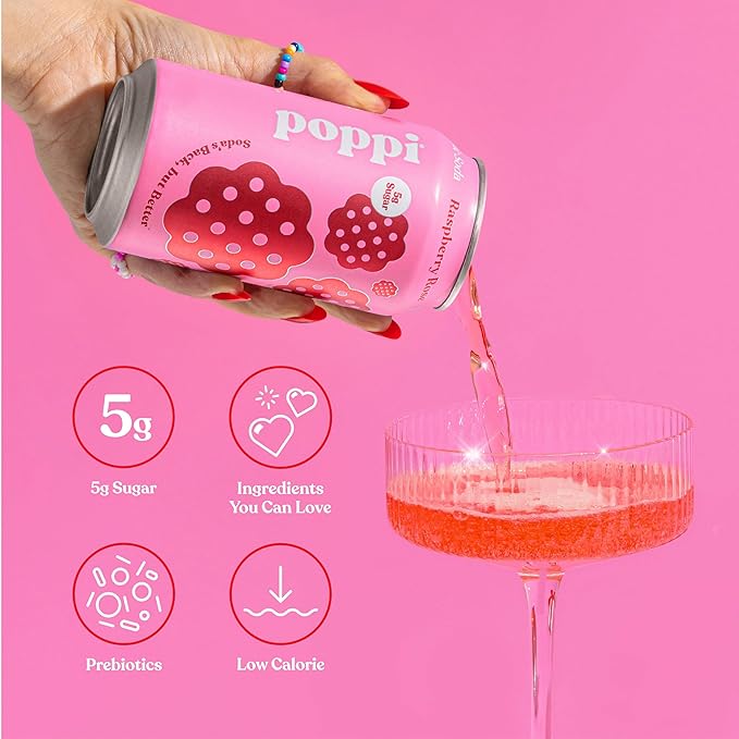 Poppi Sparkling Prebiotic Soda Beverage with Apple Cider Vinegar, Seltzer Water and Fruit Juice, Party Starters Variety Pack, 12 Fl Oz, Pack of 12, Packaging May Vary - Bloomnest