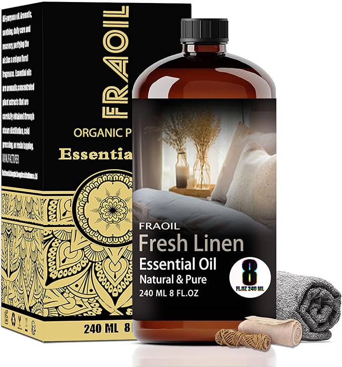 Fresh Linen Essential Oil, Fresh Linen Oil 8 Fl Oz 240ML for Diffuser Humidifier Yoga Cleaning DIY Candle Soap Making Perfume Gift for Women Fragrance Oils - Bloomnest