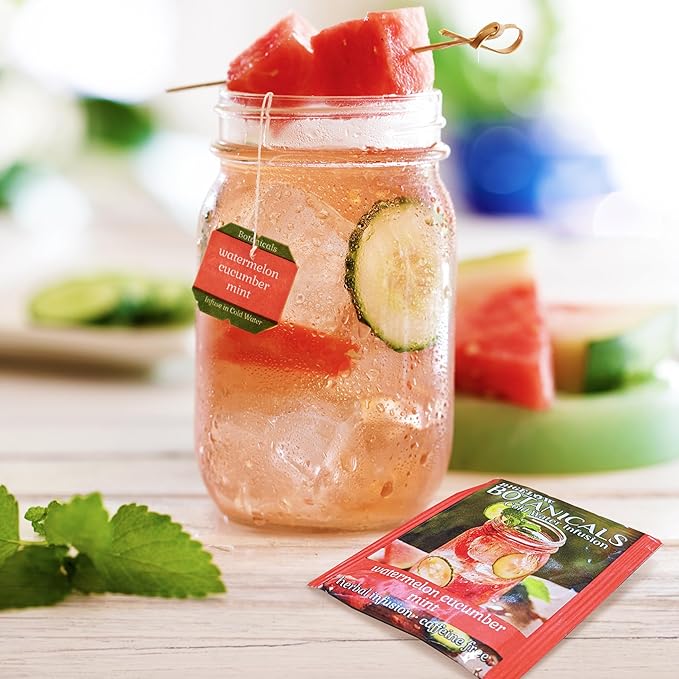 Bigelow Botanicals Cold Water Infusion Watermelon Cucumber Mint, Caffeine Free Herbal Tea with Watermelon, Cucumber and Mint Flavor, 18 Count Box (Pack of 6), 108 Total Tea Bags - Bloomnest
