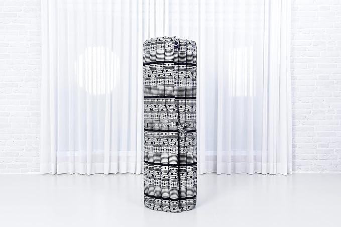 Leewadee - Kapok Roll Mat – Handcrafted Folding Sleep & Relaxation Mattress from Thailand, Ideal as Guest Bed, Camping Mat, Yoga Mat or Traditional Futon, 75 x 39 inches, Black White - Bloomnest