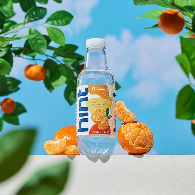 Hint Fruit-Infused Bottled Water, Tangerine - Sugar Free Flavored Water with Zero Calories, Naturally Flavored, and No Artificial Sweeteners - 16 Fl Oz (Pack of 12) - Bloomnest