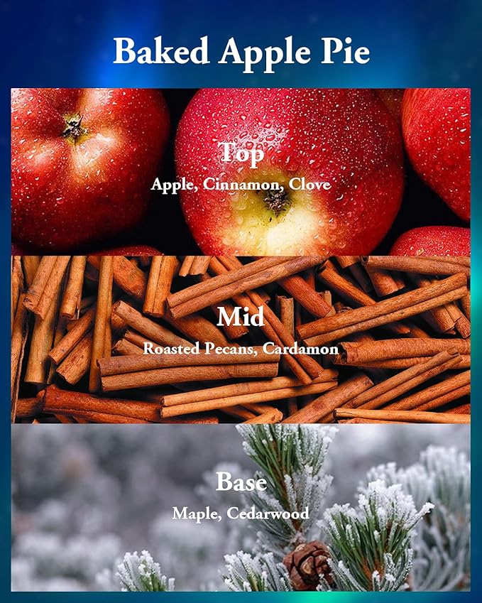M&SENSE 2 Wick Baked Apple Pie,Organic Soy Candle,12.7oz 75 Hour Burn Time Non Toxic,Jar Candle of Cinnamon,Apple and Cedarwood,Christmas Decorations,Aaesthetic Candle Gift for Women&Men - Bloomnest